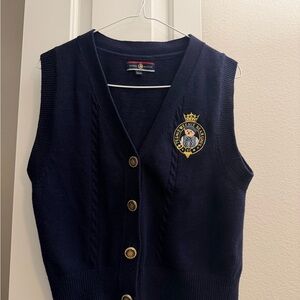 Teenie Weenie Navy Vest with Gold Crest